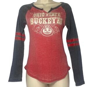 Team Athletics Ohio State Buckeyes Long Sleeve Graphic Sparkle Tee women sz L